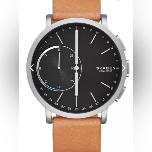 Skagen Connected Titanium Hagen Smartwatch Hybrid unisex watch leather strap